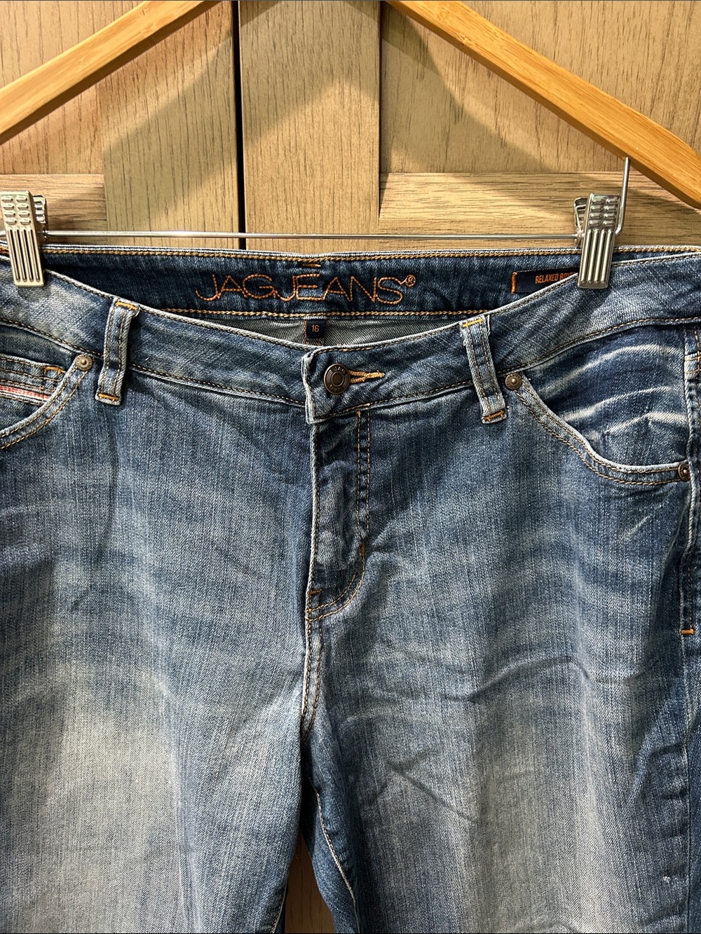 Jag Jeans Blue Faded Denim Relaxed Boyfriend Jeans